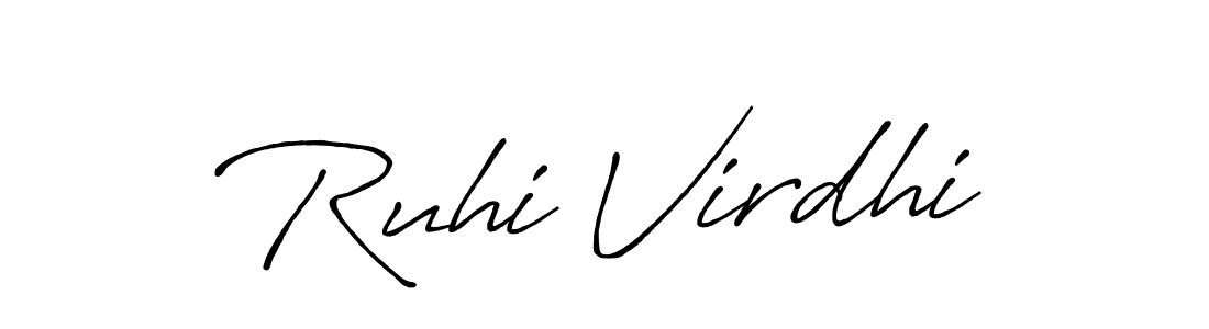 Create a beautiful signature design for name Ruhi Virdhi. With this signature (Antro_Vectra_Bolder) fonts, you can make a handwritten signature for free. Ruhi Virdhi signature style 7 images and pictures png