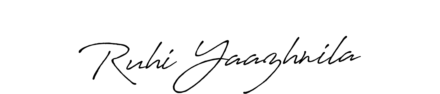 How to make Ruhi Yaazhnila name signature. Use Antro_Vectra_Bolder style for creating short signs online. This is the latest handwritten sign. Ruhi Yaazhnila signature style 7 images and pictures png