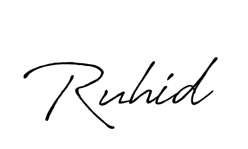 if you are searching for the best signature style for your name Ruhid. so please give up your signature search. here we have designed multiple signature styles  using Antro_Vectra_Bolder. Ruhid signature style 7 images and pictures png