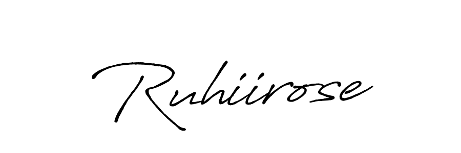 How to make Ruhiirose name signature. Use Antro_Vectra_Bolder style for creating short signs online. This is the latest handwritten sign. Ruhiirose signature style 7 images and pictures png