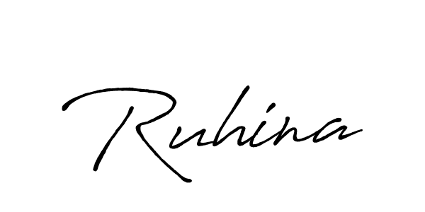 How to make Ruhina signature? Antro_Vectra_Bolder is a professional autograph style. Create handwritten signature for Ruhina name. Ruhina signature style 7 images and pictures png