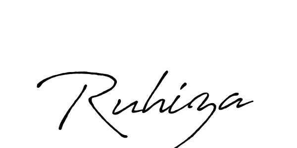 How to make Ruhiza name signature. Use Antro_Vectra_Bolder style for creating short signs online. This is the latest handwritten sign. Ruhiza signature style 7 images and pictures png