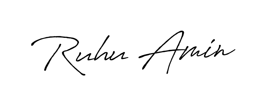 You should practise on your own different ways (Antro_Vectra_Bolder) to write your name (Ruhu Amin) in signature. don't let someone else do it for you. Ruhu Amin signature style 7 images and pictures png