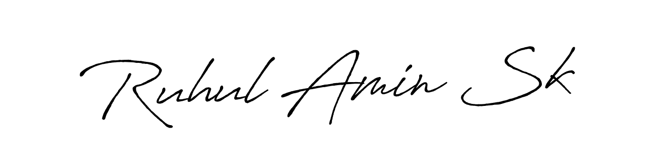 Design your own signature with our free online signature maker. With this signature software, you can create a handwritten (Antro_Vectra_Bolder) signature for name Ruhul Amin Sk. Ruhul Amin Sk signature style 7 images and pictures png