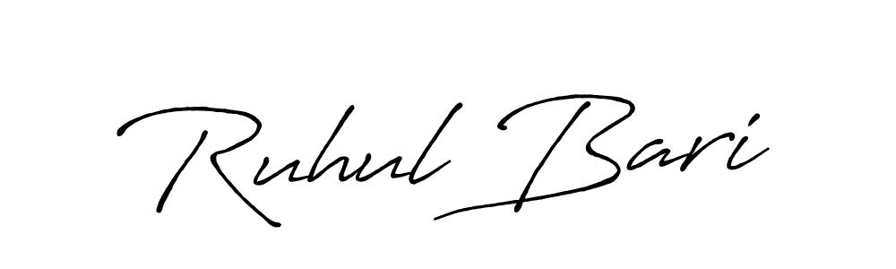 Use a signature maker to create a handwritten signature online. With this signature software, you can design (Antro_Vectra_Bolder) your own signature for name Ruhul Bari. Ruhul Bari signature style 7 images and pictures png