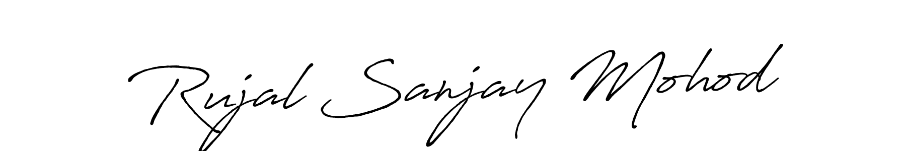 This is the best signature style for the Rujal Sanjay Mohod name. Also you like these signature font (Antro_Vectra_Bolder). Mix name signature. Rujal Sanjay Mohod signature style 7 images and pictures png
