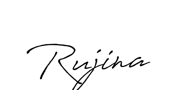 How to make Rujina name signature. Use Antro_Vectra_Bolder style for creating short signs online. This is the latest handwritten sign. Rujina signature style 7 images and pictures png