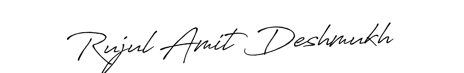 How to make Rujul Amit Deshmukh signature? Antro_Vectra_Bolder is a professional autograph style. Create handwritten signature for Rujul Amit Deshmukh name. Rujul Amit Deshmukh signature style 7 images and pictures png