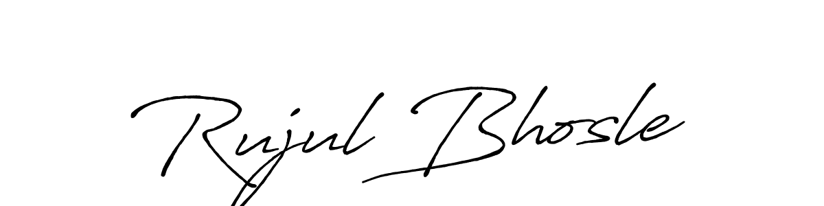 Also we have Rujul Bhosle name is the best signature style. Create professional handwritten signature collection using Antro_Vectra_Bolder autograph style. Rujul Bhosle signature style 7 images and pictures png