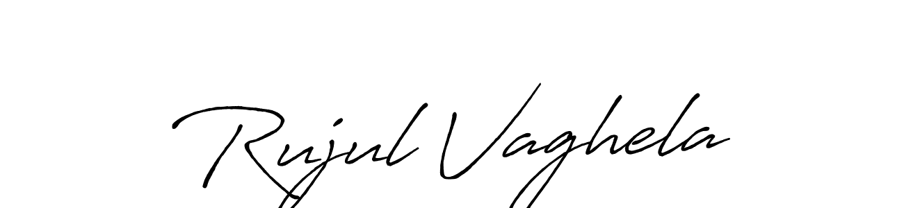 This is the best signature style for the Rujul Vaghela name. Also you like these signature font (Antro_Vectra_Bolder). Mix name signature. Rujul Vaghela signature style 7 images and pictures png