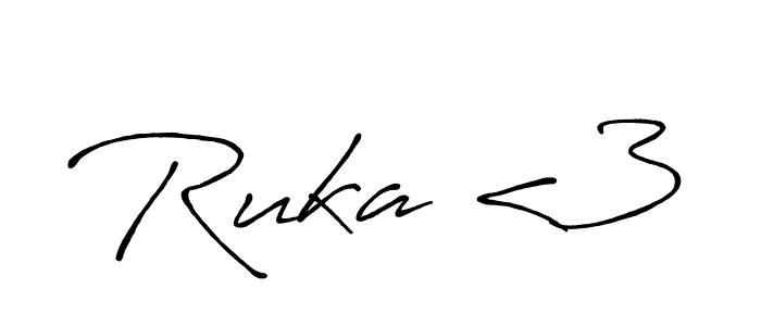 How to make Ruka <3 signature? Antro_Vectra_Bolder is a professional autograph style. Create handwritten signature for Ruka <3 name. Ruka <3 signature style 7 images and pictures png