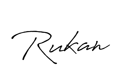 Use a signature maker to create a handwritten signature online. With this signature software, you can design (Antro_Vectra_Bolder) your own signature for name Rukan. Rukan signature style 7 images and pictures png