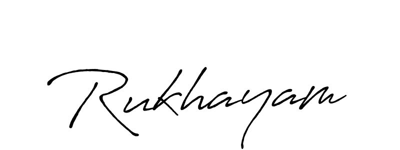 How to make Rukhayam name signature. Use Antro_Vectra_Bolder style for creating short signs online. This is the latest handwritten sign. Rukhayam signature style 7 images and pictures png