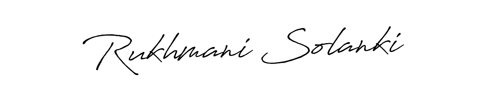 The best way (Antro_Vectra_Bolder) to make a short signature is to pick only two or three words in your name. The name Rukhmani Solanki include a total of six letters. For converting this name. Rukhmani Solanki signature style 7 images and pictures png