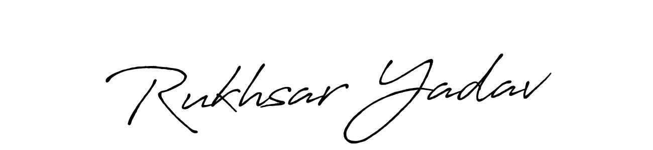 How to make Rukhsar Yadav name signature. Use Antro_Vectra_Bolder style for creating short signs online. This is the latest handwritten sign. Rukhsar Yadav signature style 7 images and pictures png