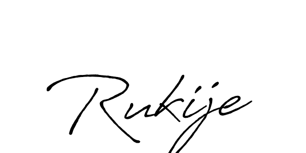 Rukije stylish signature style. Best Handwritten Sign (Antro_Vectra_Bolder) for my name. Handwritten Signature Collection Ideas for my name Rukije. Rukije signature style 7 images and pictures png