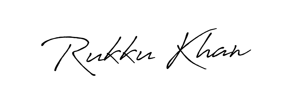 Make a beautiful signature design for name Rukku Khan. With this signature (Antro_Vectra_Bolder) style, you can create a handwritten signature for free. Rukku Khan signature style 7 images and pictures png