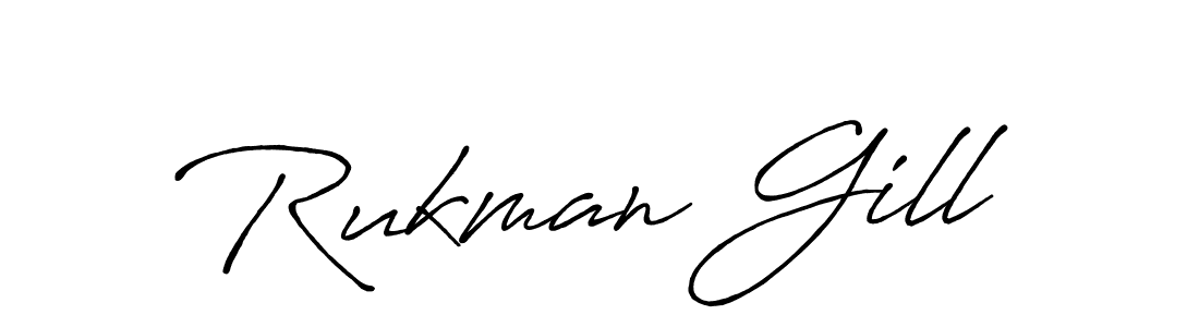 Rukman Gill stylish signature style. Best Handwritten Sign (Antro_Vectra_Bolder) for my name. Handwritten Signature Collection Ideas for my name Rukman Gill. Rukman Gill signature style 7 images and pictures png