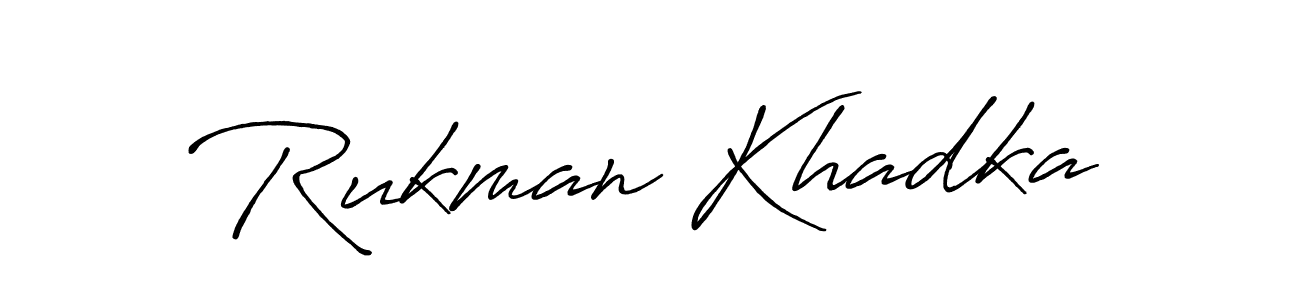 How to make Rukman Khadka name signature. Use Antro_Vectra_Bolder style for creating short signs online. This is the latest handwritten sign. Rukman Khadka signature style 7 images and pictures png