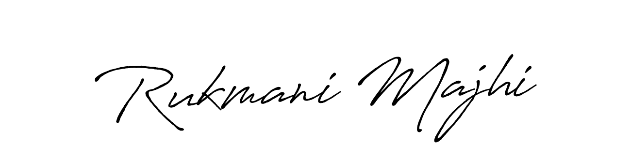 Create a beautiful signature design for name Rukmani Majhi. With this signature (Antro_Vectra_Bolder) fonts, you can make a handwritten signature for free. Rukmani Majhi signature style 7 images and pictures png