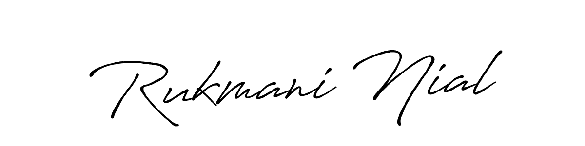 This is the best signature style for the Rukmani Nial name. Also you like these signature font (Antro_Vectra_Bolder). Mix name signature. Rukmani Nial signature style 7 images and pictures png