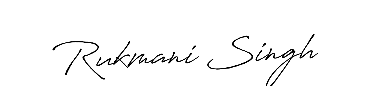 Make a beautiful signature design for name Rukmani Singh. With this signature (Antro_Vectra_Bolder) style, you can create a handwritten signature for free. Rukmani Singh signature style 7 images and pictures png