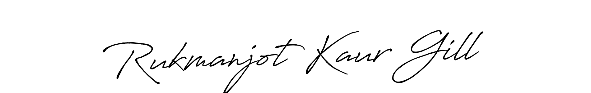 Make a beautiful signature design for name Rukmanjot Kaur Gill. With this signature (Antro_Vectra_Bolder) style, you can create a handwritten signature for free. Rukmanjot Kaur Gill signature style 7 images and pictures png