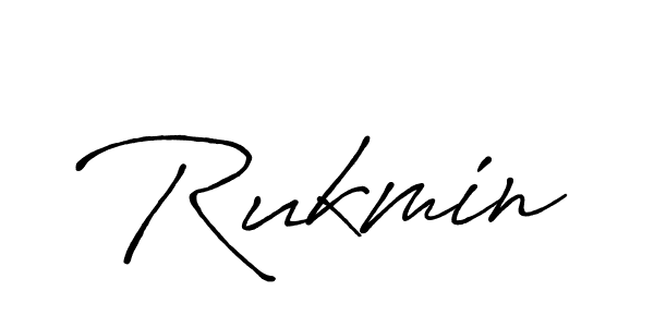 How to make Rukmin name signature. Use Antro_Vectra_Bolder style for creating short signs online. This is the latest handwritten sign. Rukmin signature style 7 images and pictures png