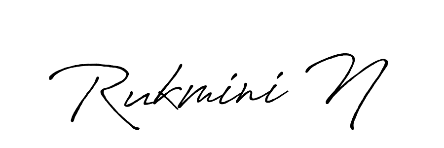 Use a signature maker to create a handwritten signature online. With this signature software, you can design (Antro_Vectra_Bolder) your own signature for name Rukmini N. Rukmini N signature style 7 images and pictures png