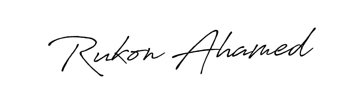 if you are searching for the best signature style for your name Rukon Ahamed. so please give up your signature search. here we have designed multiple signature styles  using Antro_Vectra_Bolder. Rukon Ahamed signature style 7 images and pictures png