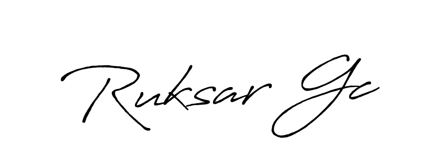 Also we have Ruksar Gc name is the best signature style. Create professional handwritten signature collection using Antro_Vectra_Bolder autograph style. Ruksar Gc signature style 7 images and pictures png