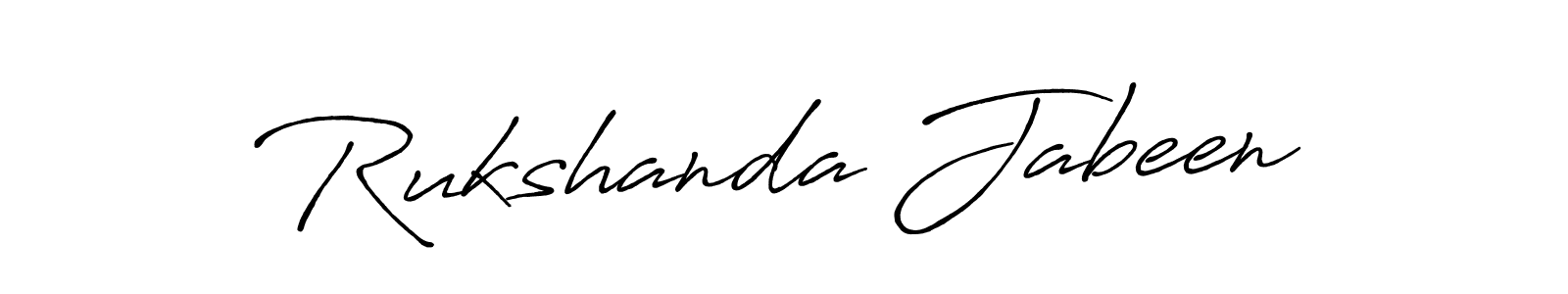 How to make Rukshanda Jabeen name signature. Use Antro_Vectra_Bolder style for creating short signs online. This is the latest handwritten sign. Rukshanda Jabeen signature style 7 images and pictures png