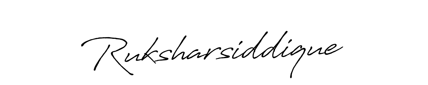 Design your own signature with our free online signature maker. With this signature software, you can create a handwritten (Antro_Vectra_Bolder) signature for name Ruksharsiddique. Ruksharsiddique signature style 7 images and pictures png