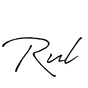 Use a signature maker to create a handwritten signature online. With this signature software, you can design (Antro_Vectra_Bolder) your own signature for name Rul. Rul signature style 7 images and pictures png