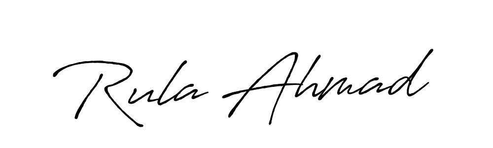 Rula Ahmad stylish signature style. Best Handwritten Sign (Antro_Vectra_Bolder) for my name. Handwritten Signature Collection Ideas for my name Rula Ahmad. Rula Ahmad signature style 7 images and pictures png