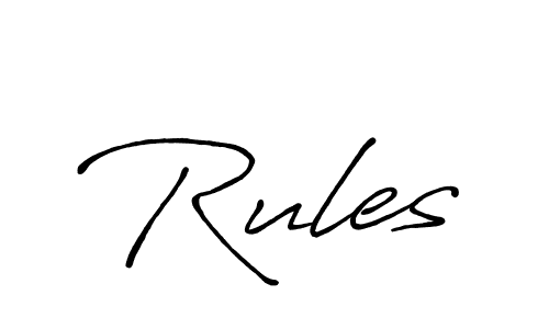 How to make Rules signature? Antro_Vectra_Bolder is a professional autograph style. Create handwritten signature for Rules name. Rules signature style 7 images and pictures png