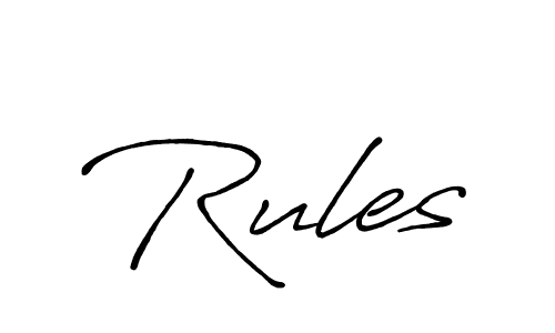 How to make Rules signature? Antro_Vectra_Bolder is a professional autograph style. Create handwritten signature for Rules name. Rules signature style 7 images and pictures png