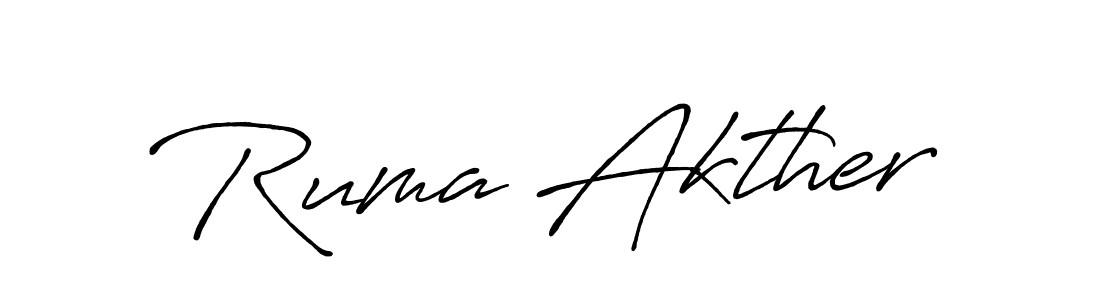 Similarly Antro_Vectra_Bolder is the best handwritten signature design. Signature creator online .You can use it as an online autograph creator for name Ruma Akther. Ruma Akther signature style 7 images and pictures png