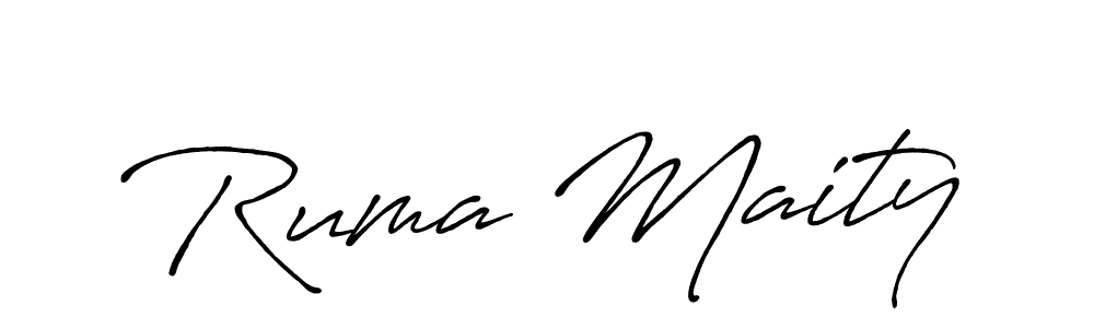 The best way (Antro_Vectra_Bolder) to make a short signature is to pick only two or three words in your name. The name Ruma Maity include a total of six letters. For converting this name. Ruma Maity signature style 7 images and pictures png