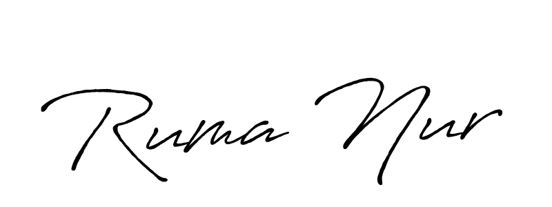 Make a beautiful signature design for name Ruma Nur. With this signature (Antro_Vectra_Bolder) style, you can create a handwritten signature for free. Ruma Nur signature style 7 images and pictures png