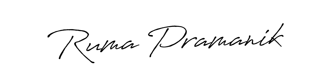 The best way (Antro_Vectra_Bolder) to make a short signature is to pick only two or three words in your name. The name Ruma Pramanik include a total of six letters. For converting this name. Ruma Pramanik signature style 7 images and pictures png