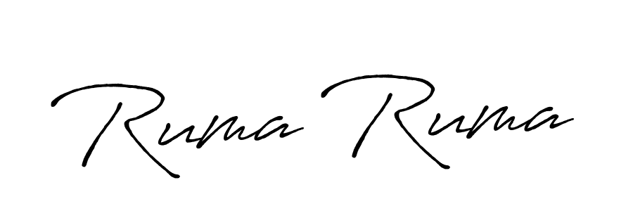 if you are searching for the best signature style for your name Ruma Ruma. so please give up your signature search. here we have designed multiple signature styles  using Antro_Vectra_Bolder. Ruma Ruma signature style 7 images and pictures png