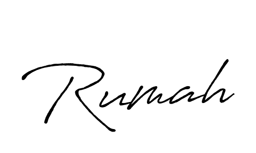 Design your own signature with our free online signature maker. With this signature software, you can create a handwritten (Antro_Vectra_Bolder) signature for name Rumah. Rumah signature style 7 images and pictures png