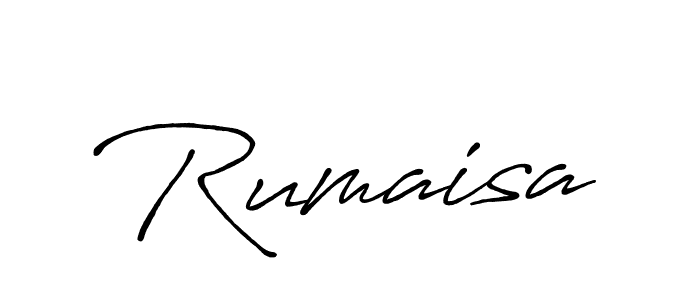 Make a beautiful signature design for name Rumaisa. With this signature (Antro_Vectra_Bolder) style, you can create a handwritten signature for free. Rumaisa signature style 7 images and pictures png
