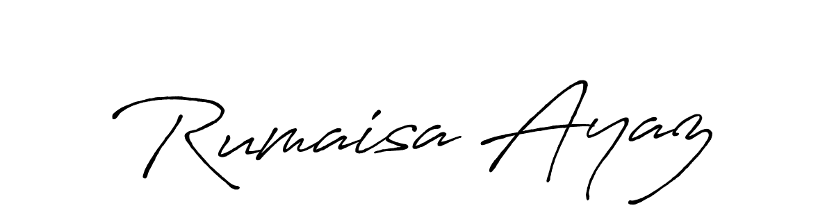 Rumaisa Ayaz stylish signature style. Best Handwritten Sign (Antro_Vectra_Bolder) for my name. Handwritten Signature Collection Ideas for my name Rumaisa Ayaz. Rumaisa Ayaz signature style 7 images and pictures png