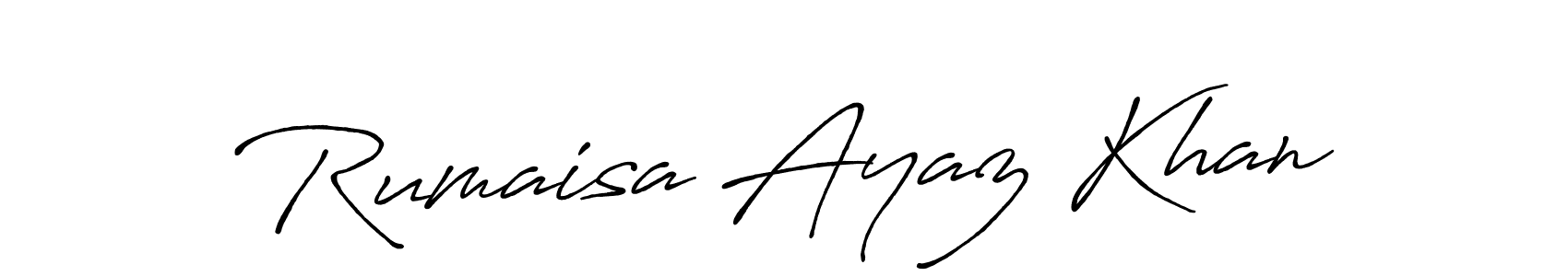 Design your own signature with our free online signature maker. With this signature software, you can create a handwritten (Antro_Vectra_Bolder) signature for name Rumaisa Ayaz Khan. Rumaisa Ayaz Khan signature style 7 images and pictures png