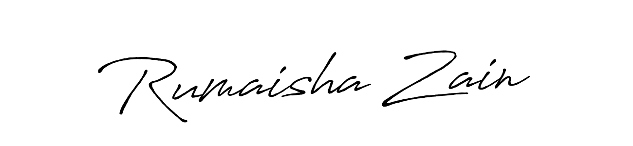 Use a signature maker to create a handwritten signature online. With this signature software, you can design (Antro_Vectra_Bolder) your own signature for name Rumaisha Zain. Rumaisha Zain signature style 7 images and pictures png