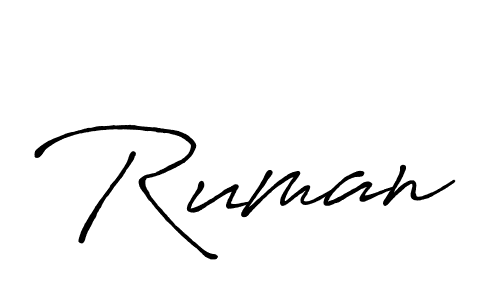 Ruman stylish signature style. Best Handwritten Sign (Antro_Vectra_Bolder) for my name. Handwritten Signature Collection Ideas for my name Ruman. Ruman signature style 7 images and pictures png