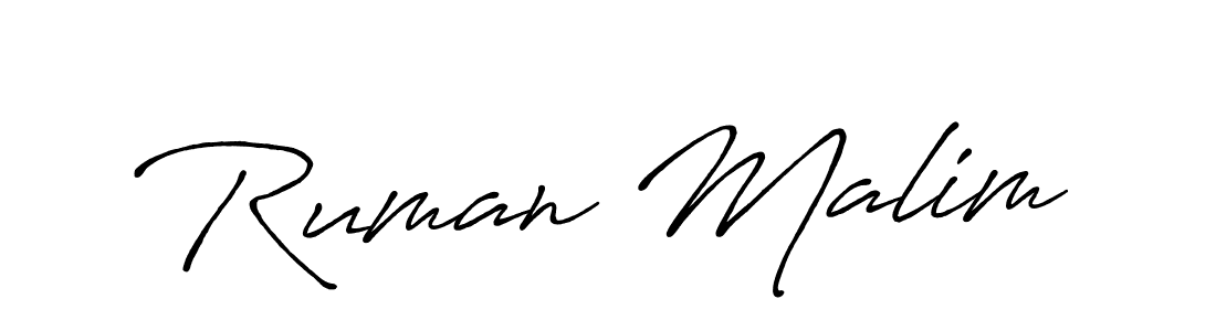 How to make Ruman Malim signature? Antro_Vectra_Bolder is a professional autograph style. Create handwritten signature for Ruman Malim name. Ruman Malim signature style 7 images and pictures png