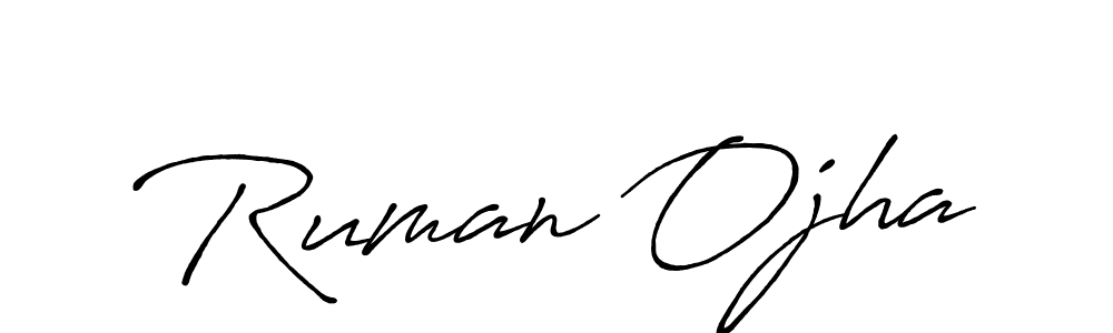 if you are searching for the best signature style for your name Ruman Ojha. so please give up your signature search. here we have designed multiple signature styles  using Antro_Vectra_Bolder. Ruman Ojha signature style 7 images and pictures png